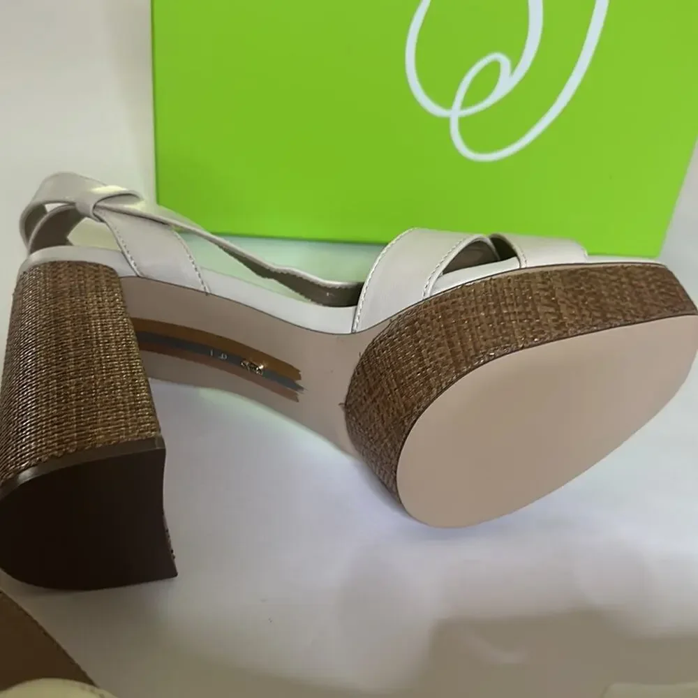 Sam Edelman Cream Platform Block Heel Sandals Size 9 NWT leather - Picture 11 of 13